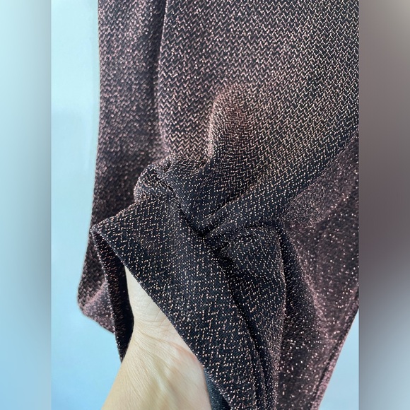 FOREVER ROSE couture WOMEN'S SLEEVELESS midi DRESS WITH burgundy glitter threads - Picture 11 of 16